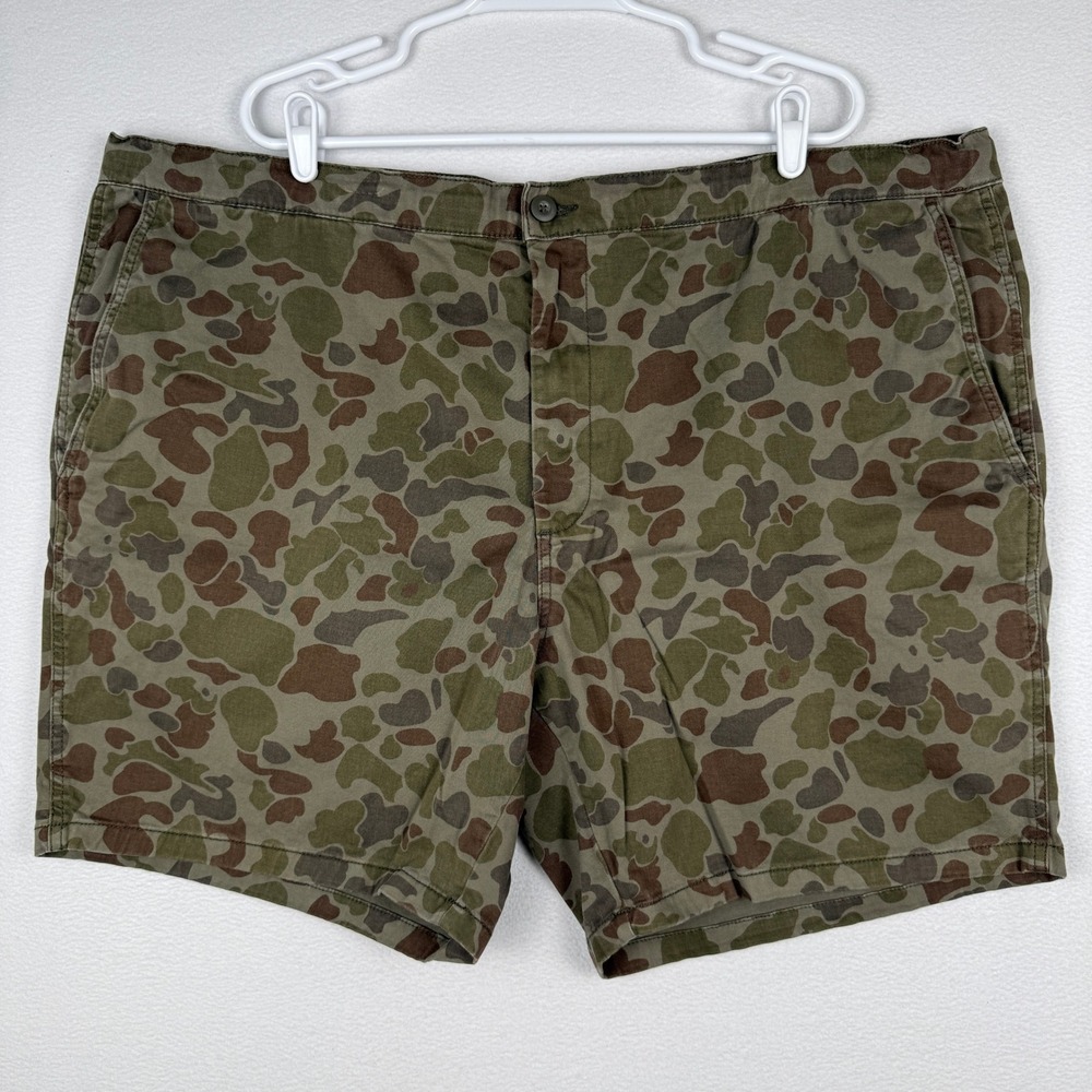 Mutual Weave Duck Camo Chino Shorts Mens 50 Green Elastic Waist Drawstring